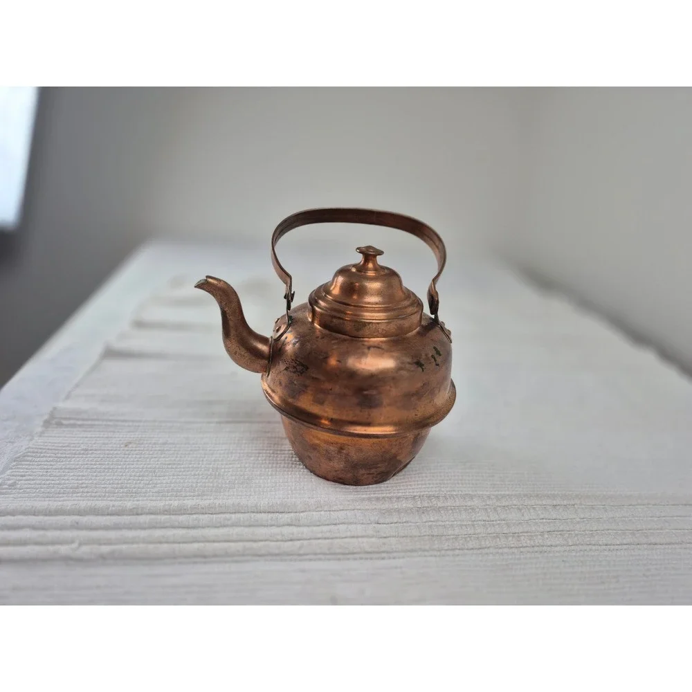 Vintage Volund‎ Copper Teapot Kettle Antique Style Patina Gooseneck Spout